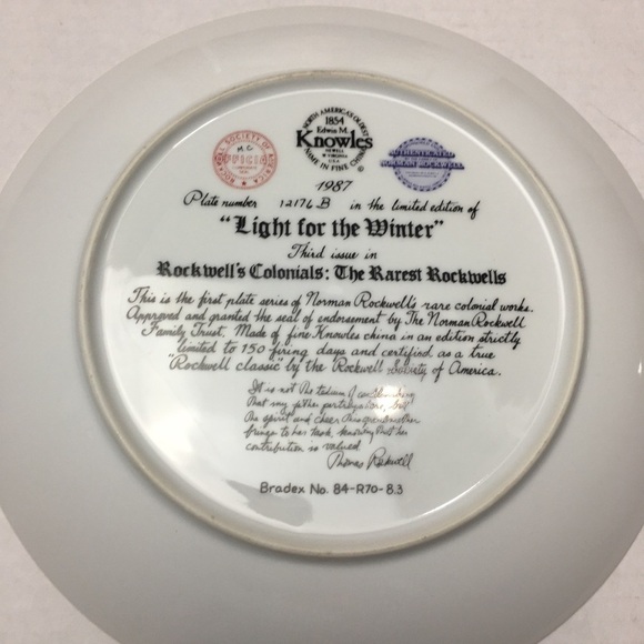 Light for the Winter Norman Rockwell Plate | Knowles | 9" - Picture 2 of 5